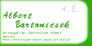 albert bartonicsek business card